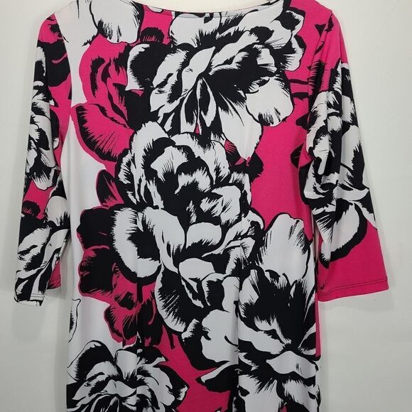 Robbie Bee Pink Flora Shift Women's Dress Size M - Picture 4 of 11